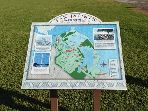 Map of San Jacinto Battleground State Historic Site